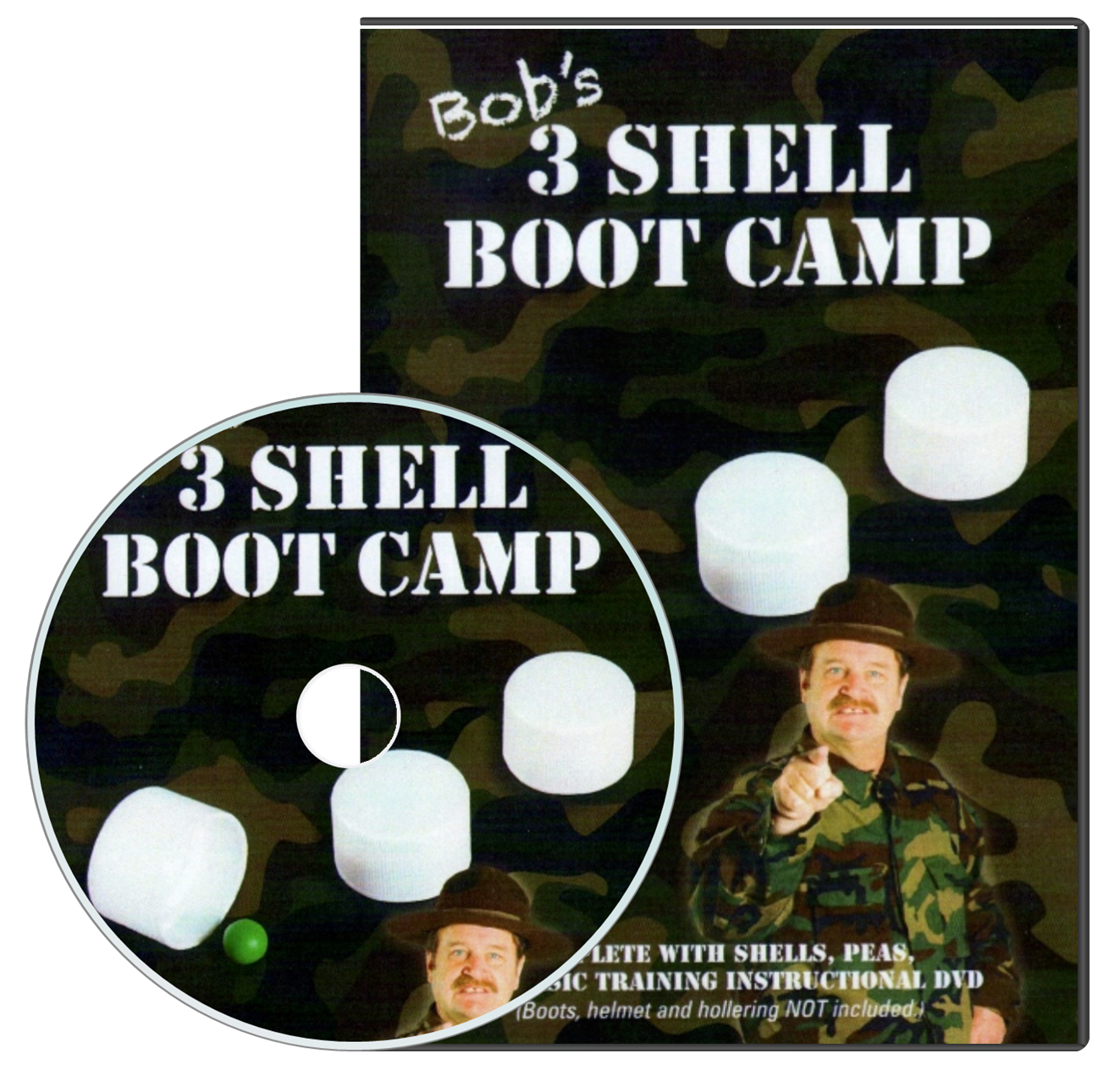 Bob's 3 Shell Boot Camp Kit (Includes DVD, 3 Bottle Caps and 5 School for Scoundrel Peas) – Glenn Morphew